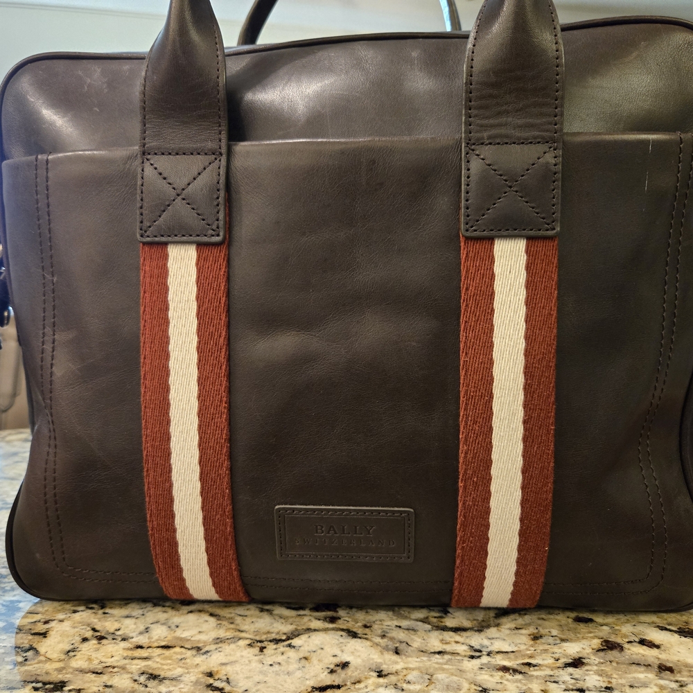Bally Brown Leather Briefcase/Computer bag